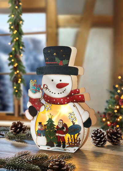 Beleuchteter Schneemann mit Timerfunktion 
