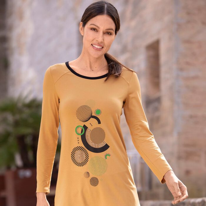 Longshirt mit Motivdruck in 2 Farben 