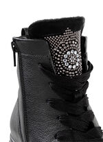 Waldläufer Schnür-Bootie mit effektvollen Glitzer-Steinchen SCHWARZ