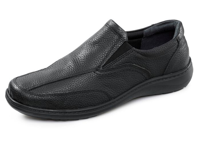 GINO GALANTE, klassische Herren-Slipper, mit herausnehmbarem Fu&szlig;bett SCHWARZ