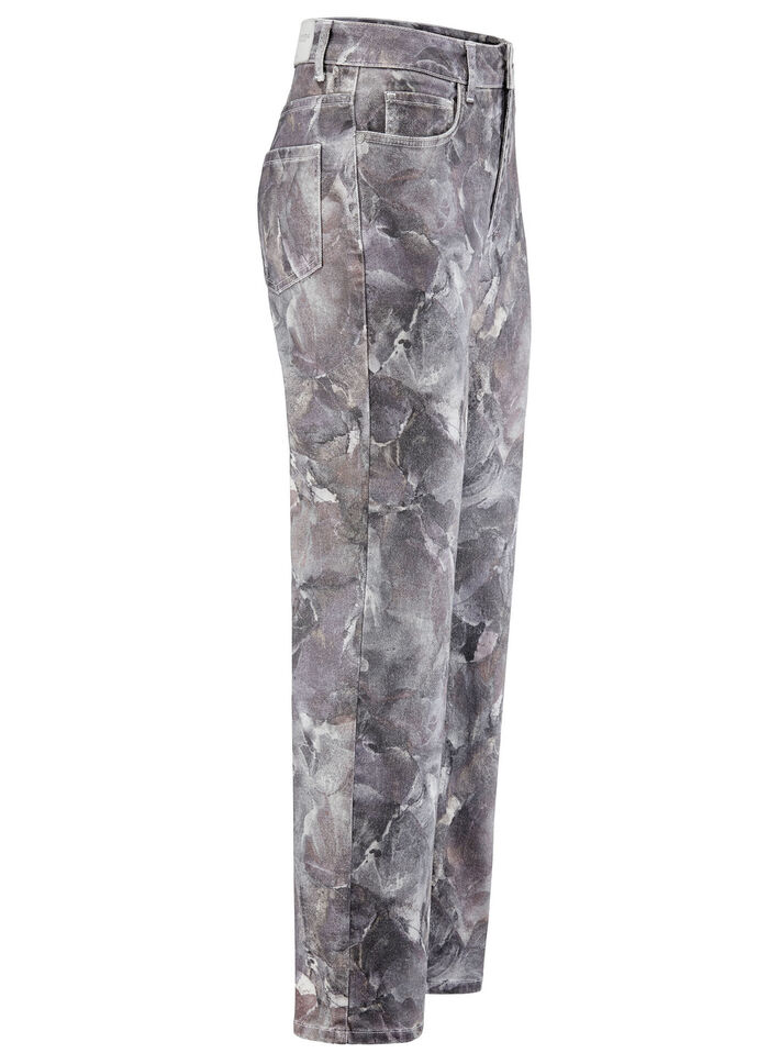 Wunderschön dessinierte Hose GRAU-BEERE-ECRU