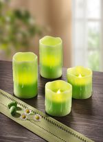 LED-Echtwachszerzen mit Duft GR&Uuml;N