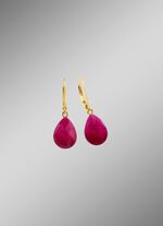 Tropfen-Ohrringe mit Rubin 