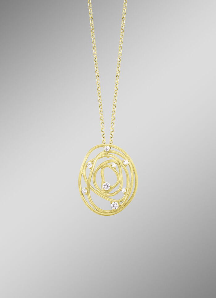 Mattierter Anhänger mit Erbskette 