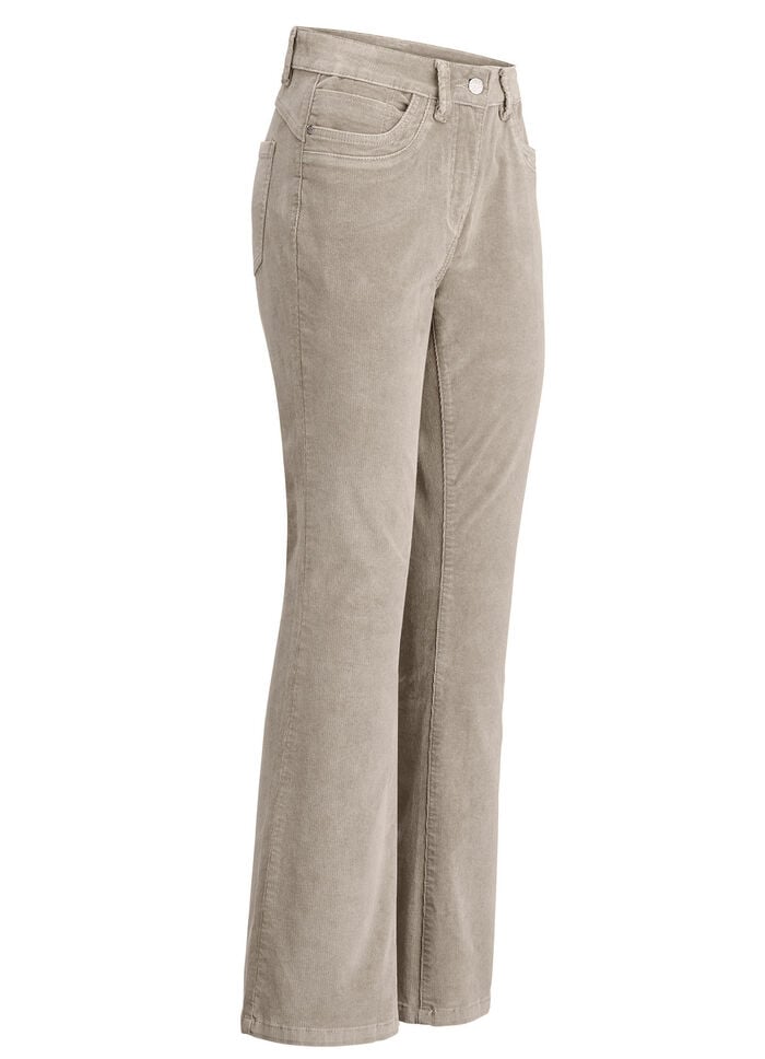 Cordhose in trendiger Bootcut-Form BEIGE