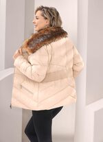 Jacke mit abnehmbarem Kunstpelz-Besatz am Kragen 