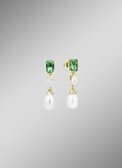 Eleganz in Bewegung – Ohrstecker mit Perlen und Kristallglanz 