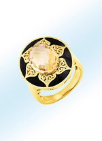 Auff&auml;lliger Damenring mit echt Citrin 