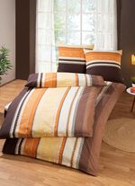 "DOBNIG" Bettw&auml;sche-Garnitur MARONE-GOLD