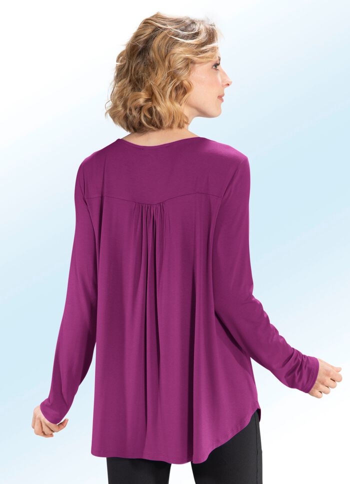 Shirt-Tunika mit rundem Halsausschnitt BEERE