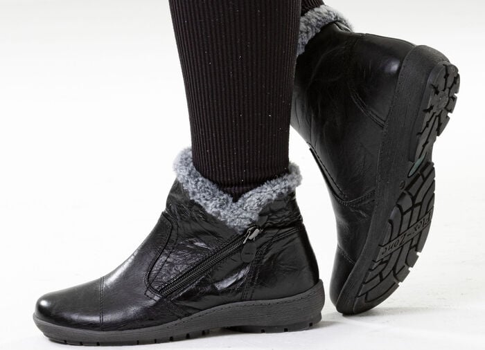 ELENA EDEN, gefütterte Damen-Boots, Winterschuhe, Weite G, mit herausnehmbarem Fußbett SCHWARZ