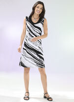 Attraktives Kleid mit Kr&auml;uselung am Halsausschnitt 