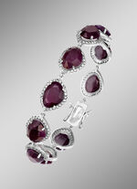 Armband mit echt Rubin und echt Wei&szlig;topas 