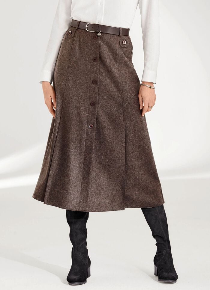 Rock mit schm&uuml;ckender Zierknopfblende 