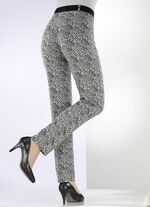 Hose in angesagter Tierfell-Dessinierung GRAU-SCHWARZ