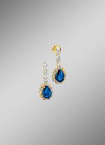 Ohrstecker mit echten Safir und echten Wei&szlig;topasen 