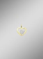 Herz-Anhänger in Bicolor mit synth. Zirkonia 