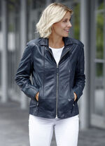 Lederkurzjacke von „Cabrini“ DUNKELBLAU