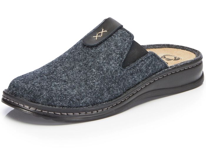 Mubb Pantoffel mit seitlich eingesetzten Gummiz&uuml;gen ANTHRAZIT