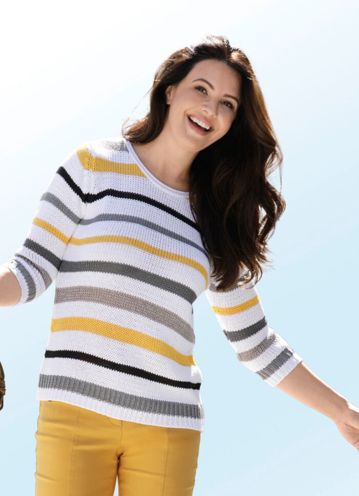 Pullover aus B&auml;ndchengarn 