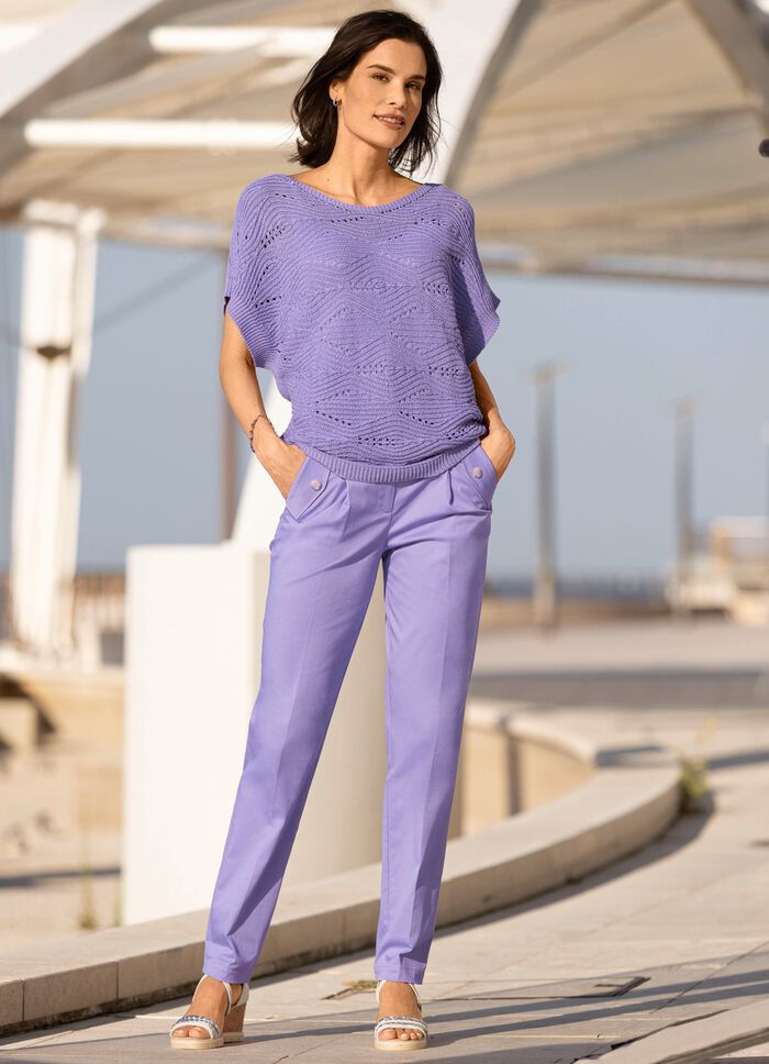 Pullover in quergestrickem Dessin FLIEDER