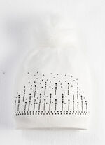 Stilvolle Damen-M&uuml;tze mit Glitzersteinchen NATURWEISS