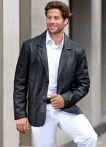 Lederkurzblazer mit Reverskragen 