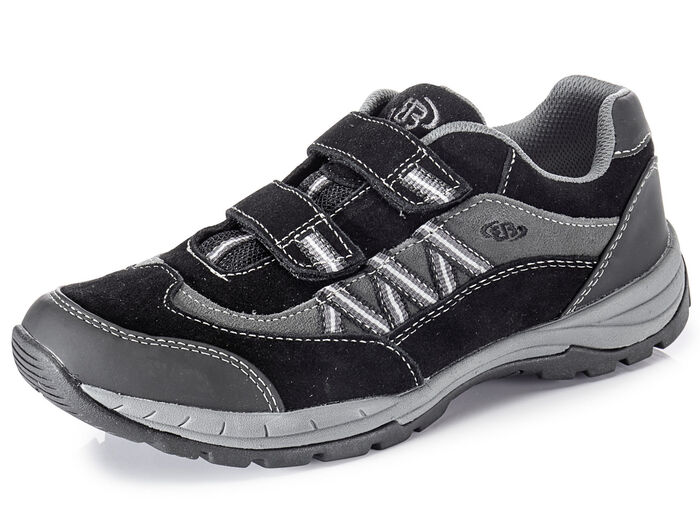 Sportliche Herren-Slipper, mit herausnehmbarem Fußbett SCHWARZ-GRAU