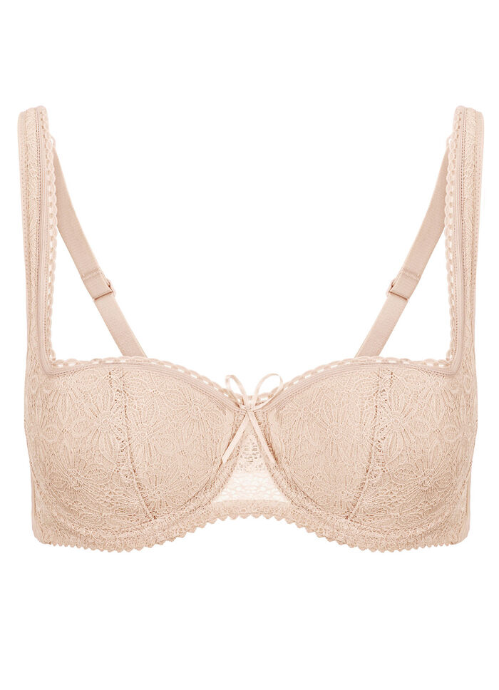 Susa Dirndl-BH mit floraler Elastikspitze im Vorderteil BEIGE