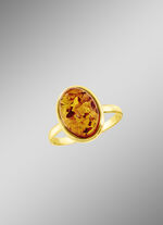 Klassischer Damenring mit echt Bernstein 