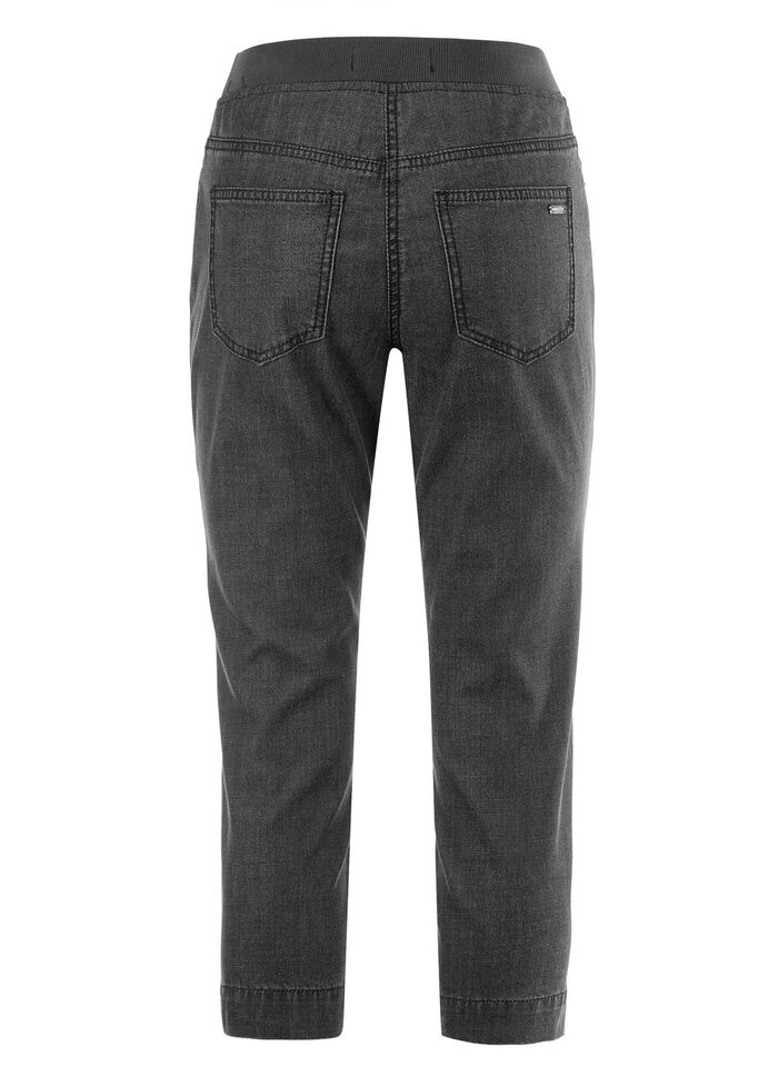 Caprijeans mit Strasssteinchenzier SCHWARZ