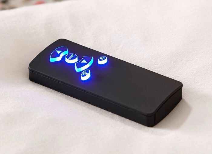 Boxspringbett mit elektrisch versenkbarer TV-Halterung HELLGRAU