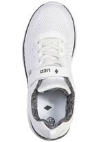 Sneaker aus effektvoll dessiniertem Textilmaterial EISGRAU-WEISS