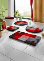 Badgarnitur in Supersoft-Qualit&auml;t GRAU-ROT