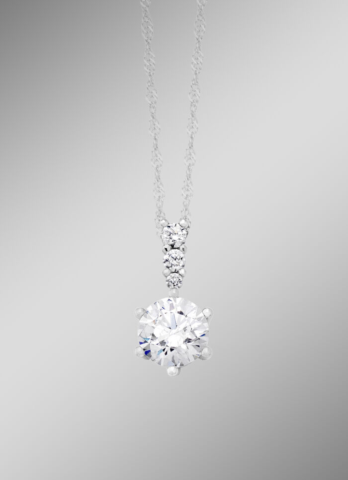 Hochglänzender Anhänger mit synth. Zirkonia 