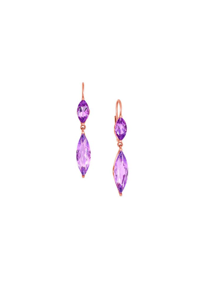 Ros&eacute;vergoldete Ohrh&auml;nger mit echt Amethyst 