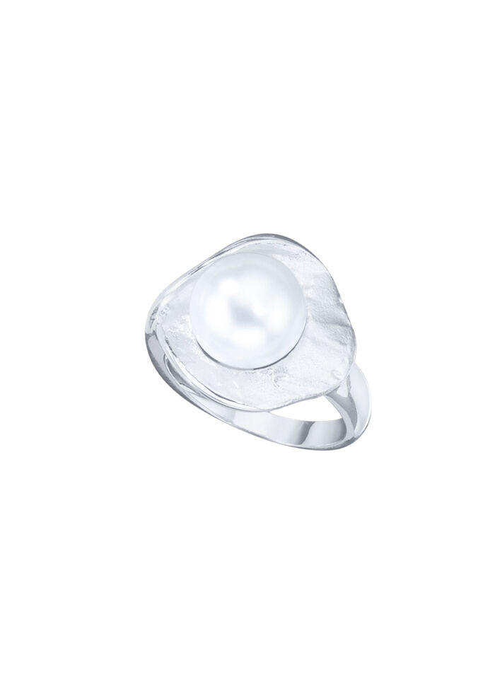 Damenring im nordischen Design mit S&uuml;&szlig;wasser-Zuchtperle 