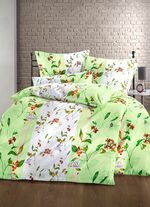 Satin Bettw&auml;sche mit praktischem Rei&szlig;verschluss GR&Uuml;N