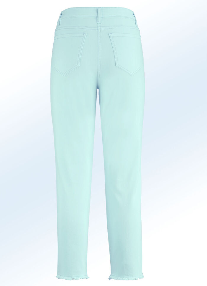 Hose in 7/8-L&auml;nge mit interessantem Fransenabschluss MINT