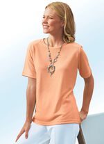 Shirt in 13 Farben mit kurzen Ärmeln APRICOT