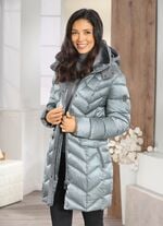 Jacke mit abnehmbarem Kunstpelz-Besatz am Kragen 