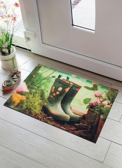 Fu&szlig;matte Gummistiefel mit rutschhemmender R&uuml;ckseite 