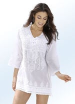 Tunika mit Stickereien, aus reiner Baumwolle 