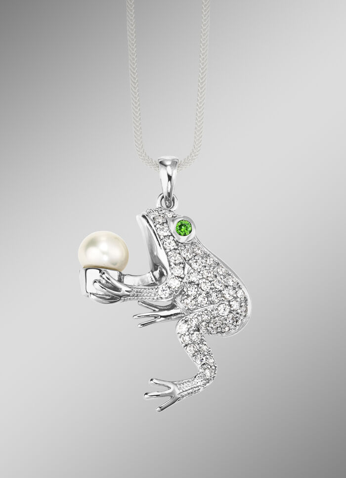 Anhänger mit Süßwasser-Zuchtperle und Zirkonia 