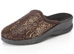 Pantoffel mit floralem Muster BRAUN
