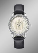 Quartz-Damenuhr mit 3 wechselbaren L&uuml;netten 