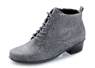 Waldläufer Schnür-Stiefelette mit floraler Prägung 