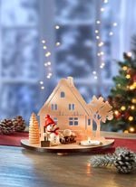 Handgefertigter Teelichthalter aus Holz 