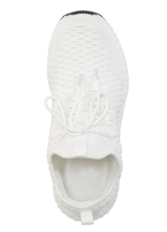 Schnür-Sneaker aus strukturiertem Textilmaterial WEISS