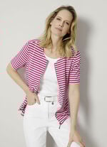 Shirtjacke mit garngef&auml;rbtem Ringeldessin 